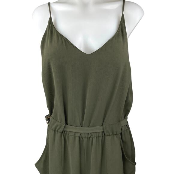 Atmosphere Green Sleeveless Cami Camisole Belted Straight Leg Romper Jumpsuit 12 - Picture 3 of 5
